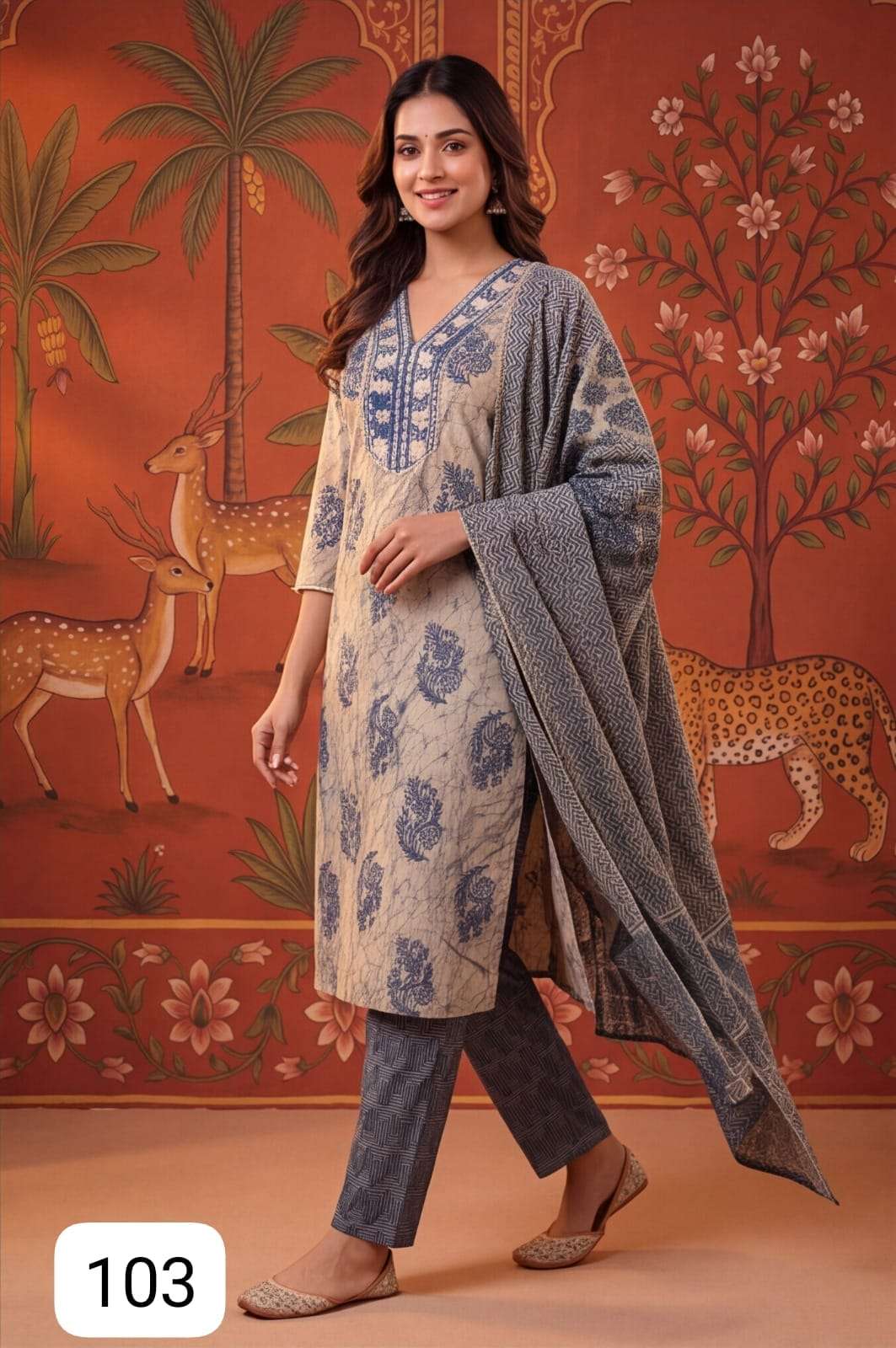 PURPLE CREATION MERIS COTTON FLOWER PRINT SALWAR SUIT WEDDING TYPE COLLECTION STORE